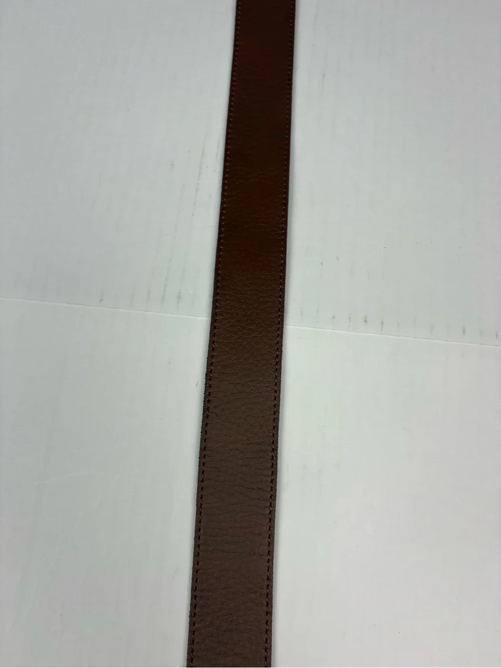 Columbia Men XL 42 44 Belt Brown Leather Silver Tone Buckle Adjustable Casual
